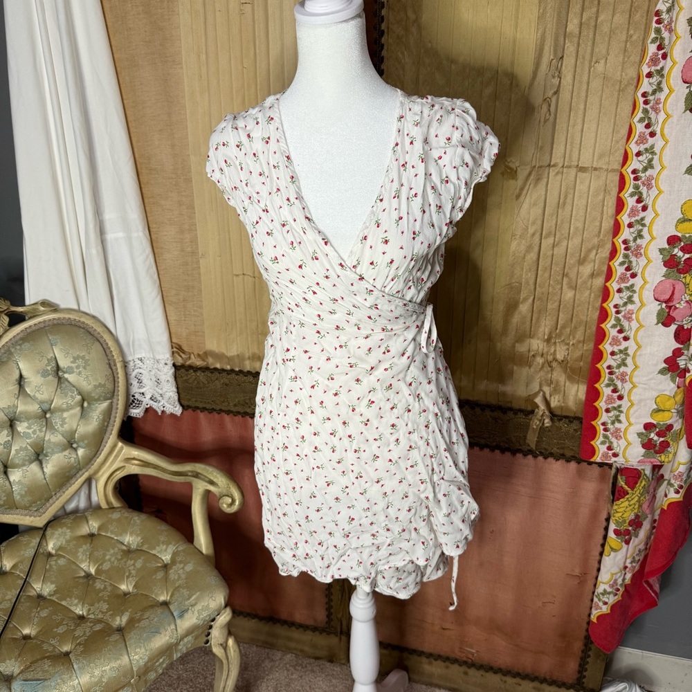 Brandy Melville White Wrap Sundress
